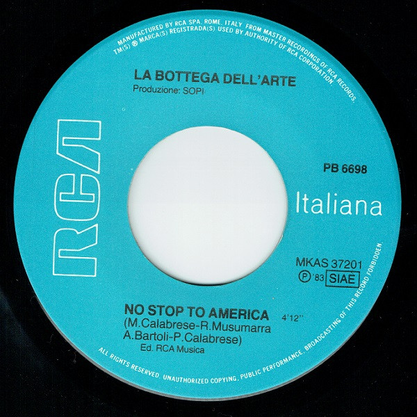 télécharger l'album La Bottega Dell'Arte - No Stop To America