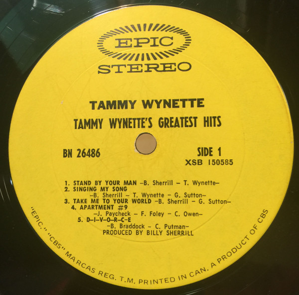 Tammy Wynette - Tammy's Greatest Hits | Epic (BN 26486) - 3