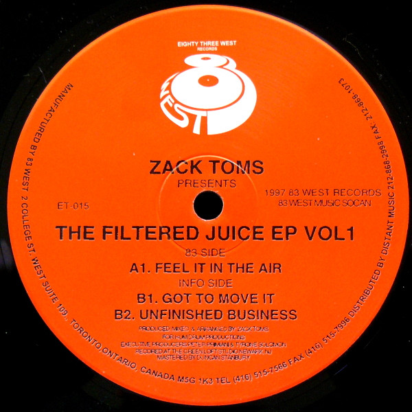 descargar álbum Download Zack Toms - The Filtered Juice EP Vol1 album