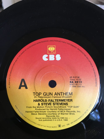 45 RPM Promo Record Top Gun Anthem