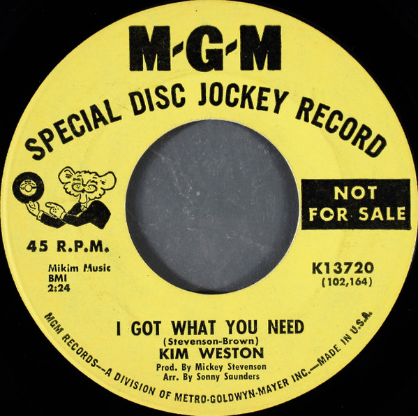 Kim Weston – I Got What You Need (1967, MGM Records Manufacturing