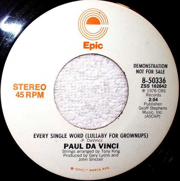 last ned album Paul Da Vinci - Every Single Word Lullaby For Grownups