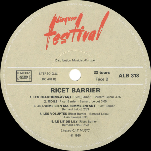 Ricet Barrier - Album 2 Disques | Disques Festival (ALB 318) - 6