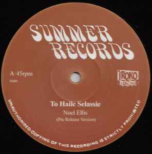 Noel Ellis - To Haile Selassie / Stop The Fighting album cover