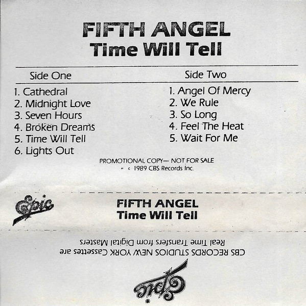 Fifth Angel – Time Will Tell (1989, Cassette) - Discogs