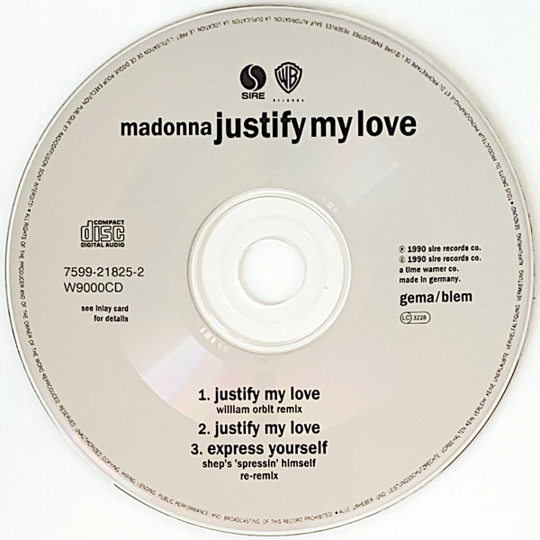 マドンナ　Justify My Love REMIXES　US盤 貴重盤 CD