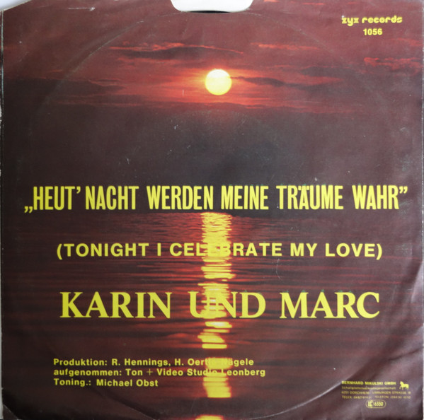 Album herunterladen Karin Und Marc - Heut Nacht Werden Meine Träume Wahr Tonight I Celebrate My Love