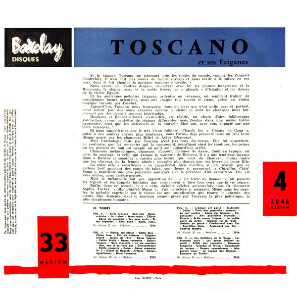 ladda ner album Toscano Et Ses Tziganes - Musiques Et Danses DIsraël