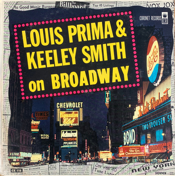 Louis Prima & Keeley Smith on Broadway Mono Album Circa -  Sweden
