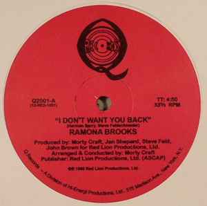 Ramona Brooks - I Don't Want You Back album cover