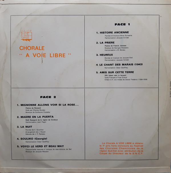 Album herunterladen Chorale A Voix Libre De L'Union Artistique Intellectuelle Des Cheminots Français - Chorale A Voix Libre