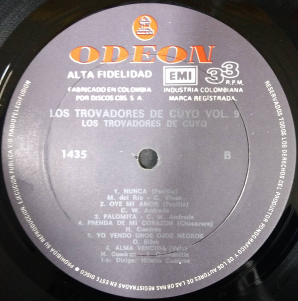 ladda ner album Los Trovadores Del Cuyo - Los Trovadores Del Cuyo Vol9