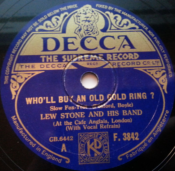 ladda ner album Lew Stone And His Band - Wholl Buy An Old Gold Ring The Buggy Song