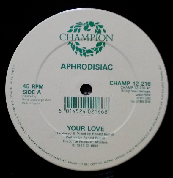 Aphrodisiac Your Love 1989 Vinyl Discogs