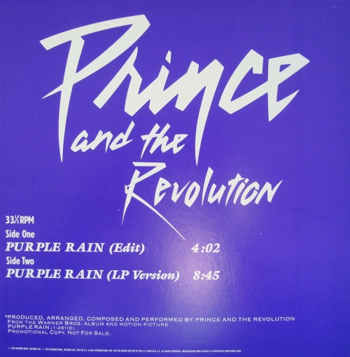 ウルグアイ盤 Prince And The Revolution / Purple Rain-