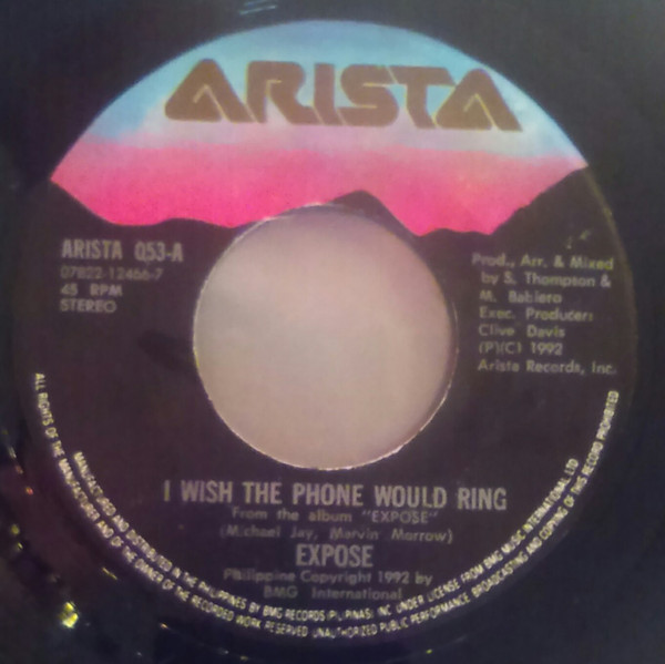 Expose – I Wish The Phone Would Ring (1992, Vinyl) - Discogs