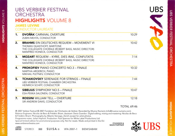 télécharger l'album UBS Verbier Festival Orchestra - Highlights Volume 8