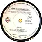 Cover of Come Back Jonee (Edit), 1978, Vinyl