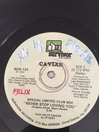 Caviar – Never Stop Loving You (1982, Vinyl) - Discogs