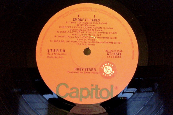 Ruby Starr – Smokey Places (1977, Winchester Pressing, Vinyl