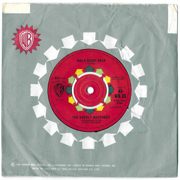 The Everly Brothers - Walk Right Back | Warner Bros. Records (45-WB.33) - 3