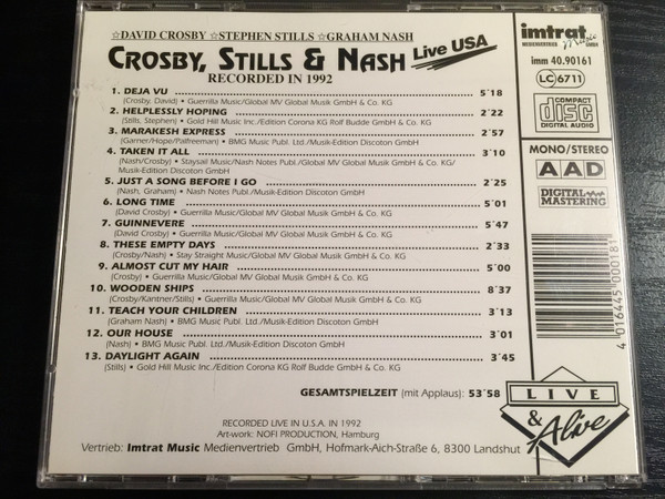 télécharger l'album Crosby, Stills & Nash - Live USA