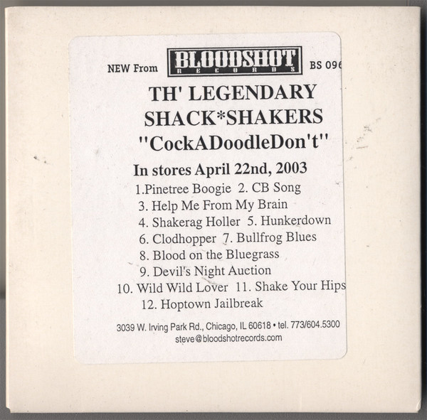 Th' Legendary Shack*Shakers – Cockadoodledon't (2003, CDr) - Discogs