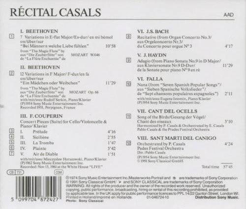 lataa albumi Pablo Casals - Recital