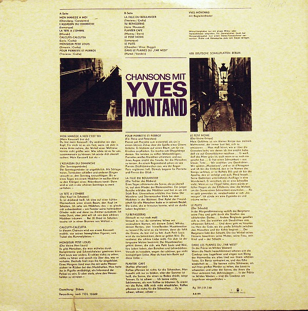 descargar álbum Yves Montand - Chansons Mit Yves Montand
