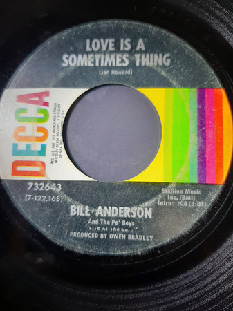 Album herunterladen Bill Anderson - Love Is A Sometimes Thing And Im Still Missing You