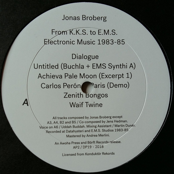 last ned album Jonas Broberg - From KKS To EMS Electronic Music 1983 85