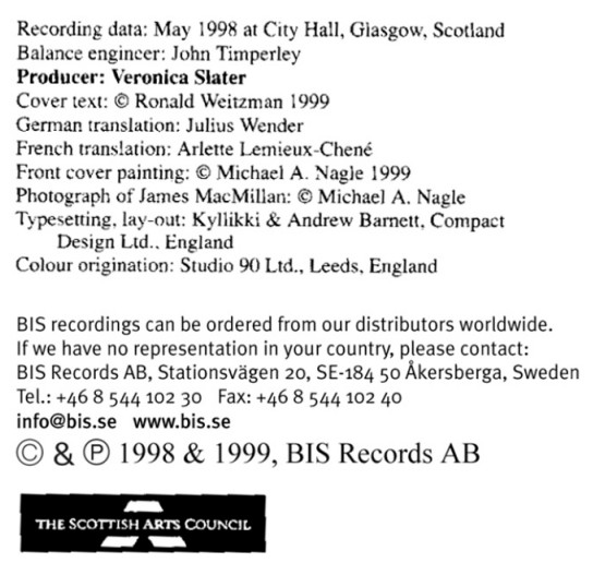 Album herunterladen James MacMillan Scottish Chamber Orchestra Joseph Swensen - Tryst Í A Meditation On Iona Adams Rib They Saw The Stone Had Been Rolled Away