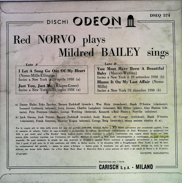 baixar álbum Red Norvo Mildred Bailey - Red Norvo Plays Mildred Bailey Sings