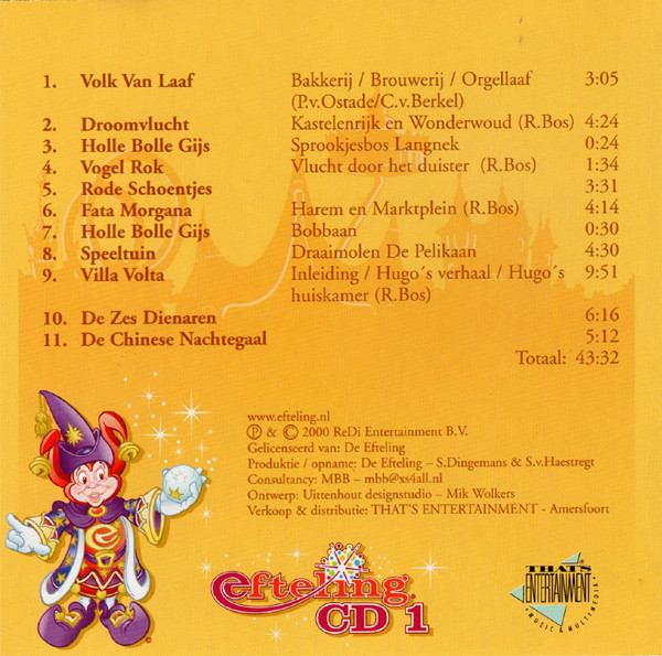 Album herunterladen Unknown Artist - De Mooiste Muziek Uit De Efteling CD 1