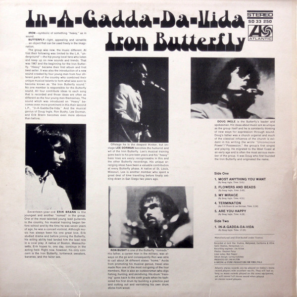 Iron Butterfly – In-A-Gadda-Da-Vida (Vinyl) - Discogs