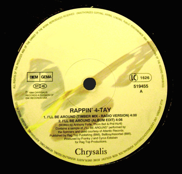 Rappin' 4-Tay – I'll Be Around (1995, Vinyl) - Discogs