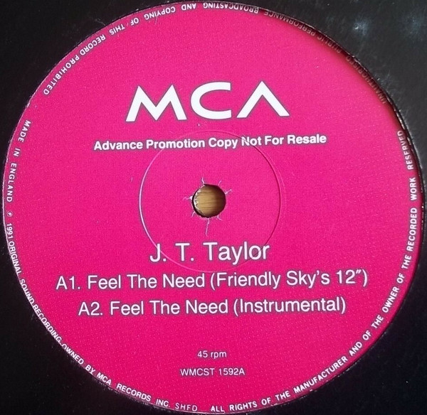 J.T. Taylor – Feel The Need (1991, Vinyl) - Discogs