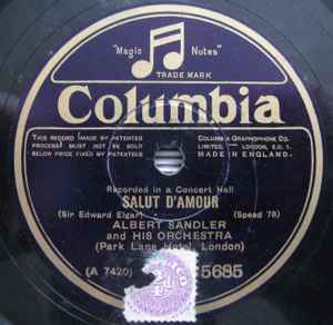 Albert Sandler And His Orchestra - Salut D'Amour / For You Alone album cover