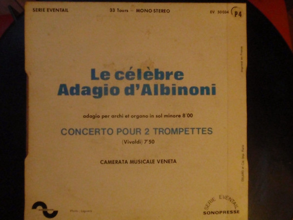 last ned album Camerata Musicale Veneta - Le Celebre Adagio Dalbinoni