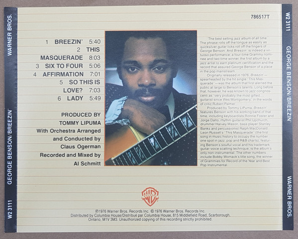 George Benson - Breezin' | Warner Bros. Records (W2 3111) - 3