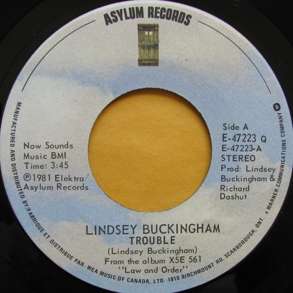 Lindsey Buckingham – Trouble (1981, Vinyl) - Discogs