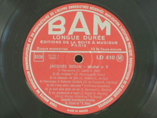 Jacques Douai - Récital n°9  15 Ans De Chansons | BAM (LD 410) - 4