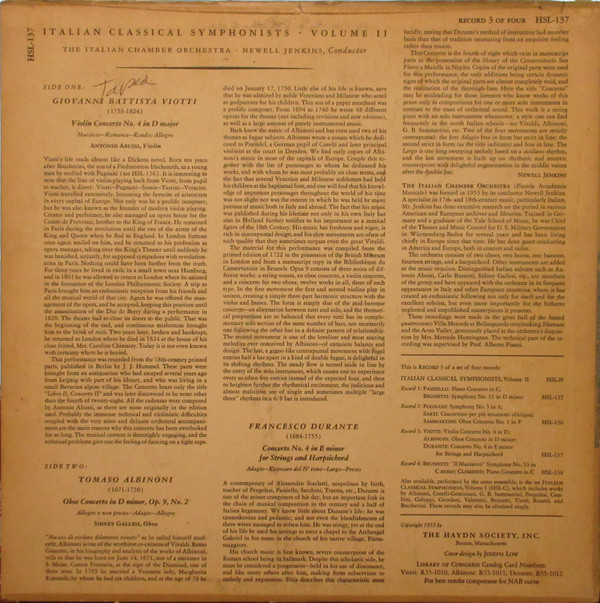 lataa albumi The Italian Chamber Orchestra, Newell Jenkins - Italian Classical Symphonists Volume 2